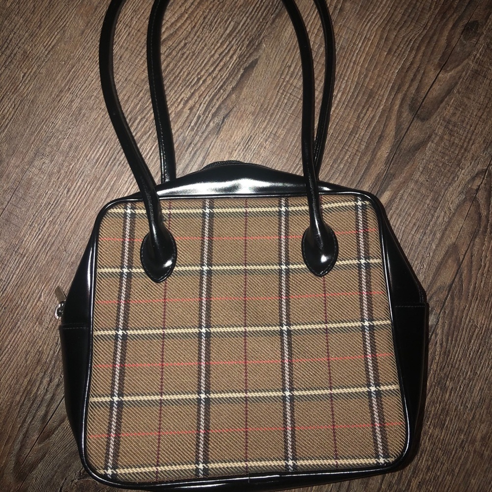 Tartan Brown Plaid Faux Leather Purse Linea Pelle